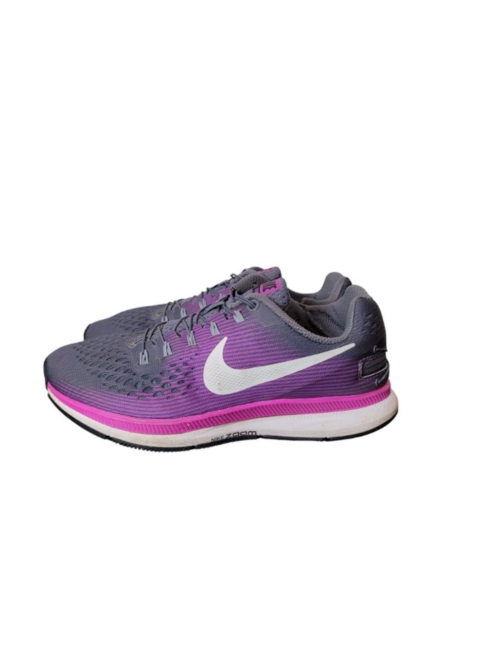 Nike Zoom Pegasus Women's Running Shoes Gray/Purple Size 6.5 - Picture 2 of 11